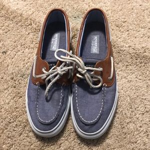 blue and brown sperry’s